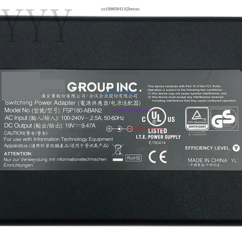 FSP 19V 9.47A 180W AC/DC 스위칭 전원 어댑터 FSP180-ABAN2 7.4*5.0mm용