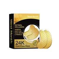 24k Gold Eye Patches Fade Fine Line Eye Bags Anti-Puffiness Dark Circle Remover Moisturize Nourish Retinol Collagen Lifting Mask 2