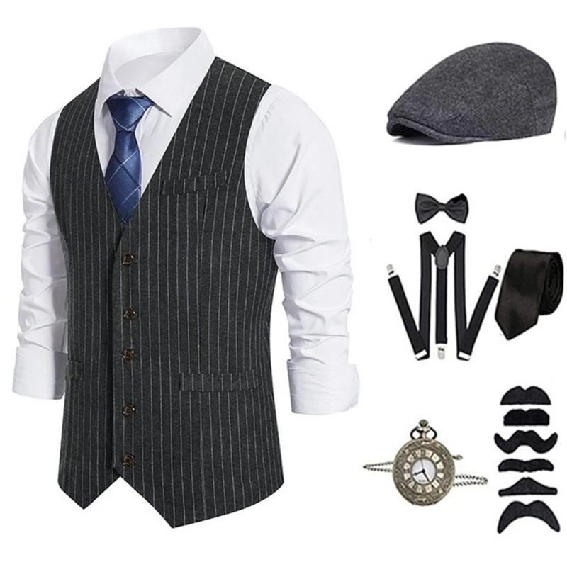 39BD 1920s Mens Costume,Roaring 20s Costumes Accessories Halloween Cosplay Costume - 5