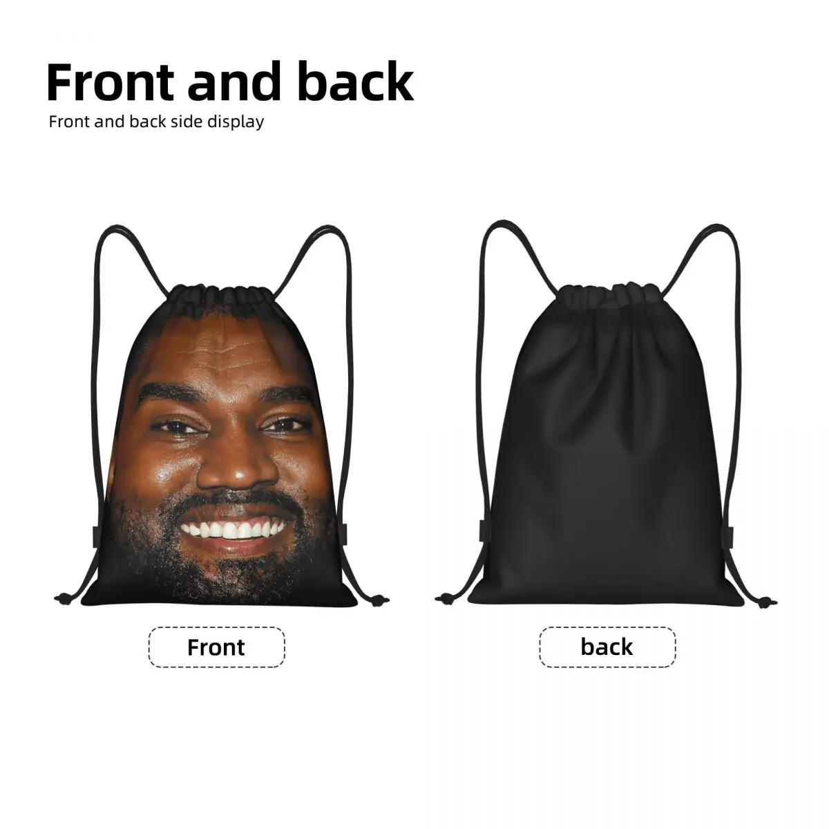Custom Funny Kanye West Meme Drawstring Backpack Women Men Sport Gym Sackpack Foldable Shopping Bag Sack 2