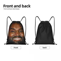 Custom Funny Kanye West Meme Drawstring Backpack Women Men Sport Gym Sackpack Foldable Shopping Bag Sack 2