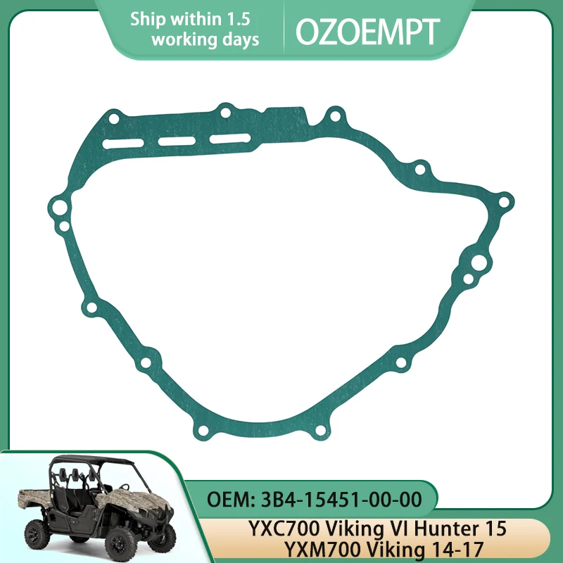 

OZOEMPT Engine Cylinder Crankcase Repair Gasket Apply to YXC700 Viking VI Hunter 15 YXM700 Viking 14-17 OEM: 3B4-15451-00-00