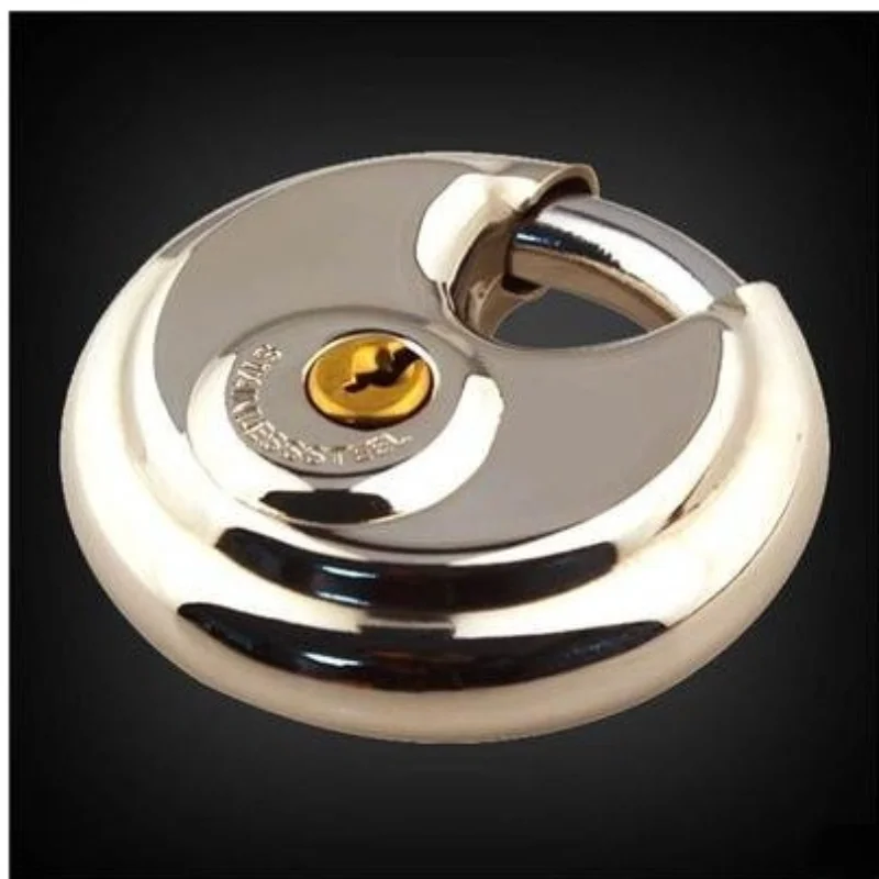 70mm 디스크 자물쇠 걸쇠 스테인레스 스틸 헤비 듀티 2 키 방수 녹슬지 않는 최고 품질, 1 피스