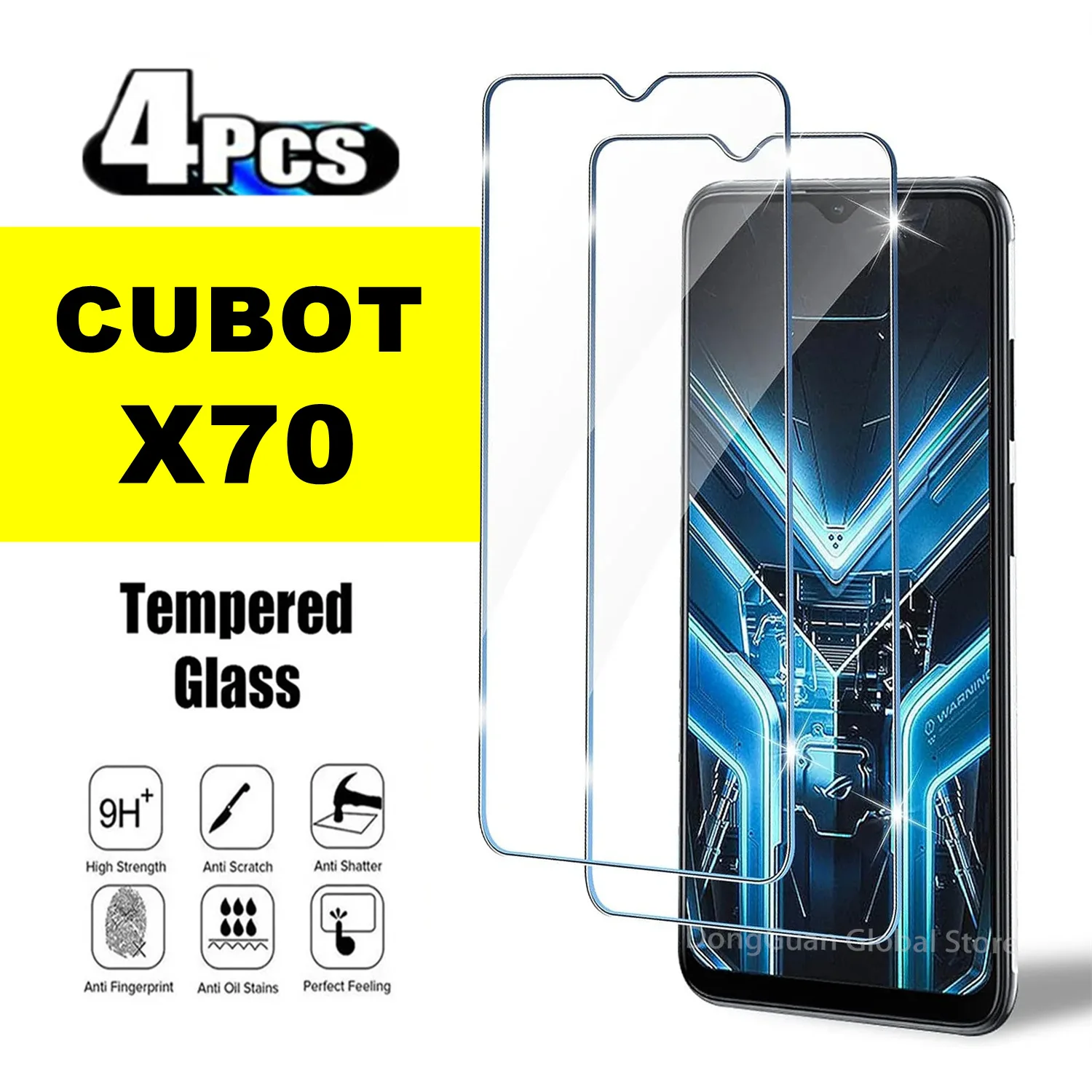 

4Pcs Tempered Glass For Cubot X70 Cubot Note 30 Cubot P60 Cubot P80 Screen Protector Glass Film