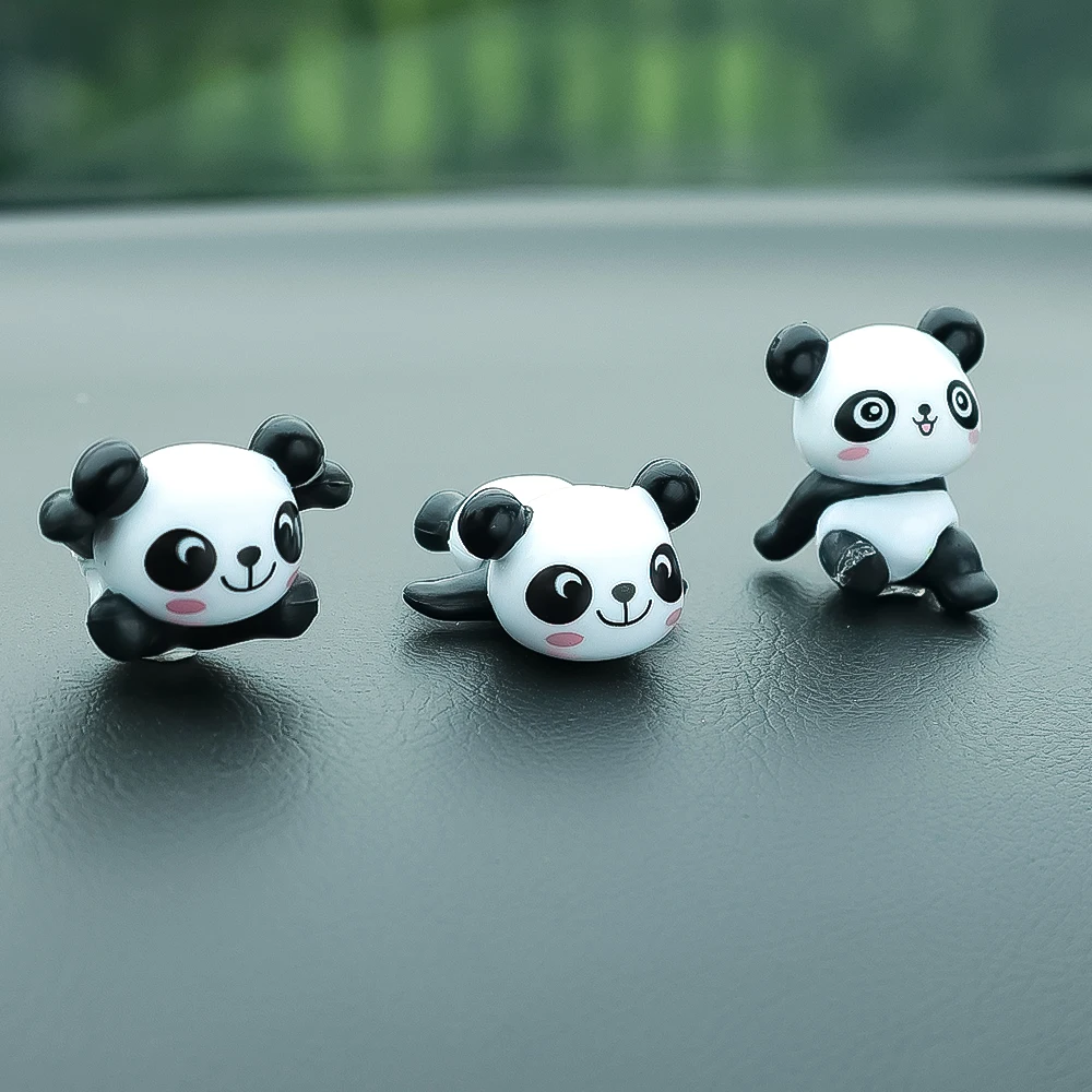 Cute Random Panda Car Dashboard Ornaments Auto Interior Accessories  Decorative Toys Paste Animals Styling Auto Decor Ornament