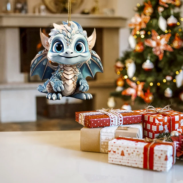 Acrylic Tree Ornaments 2024 Dragon Christmas Ornaments - 32 Unique