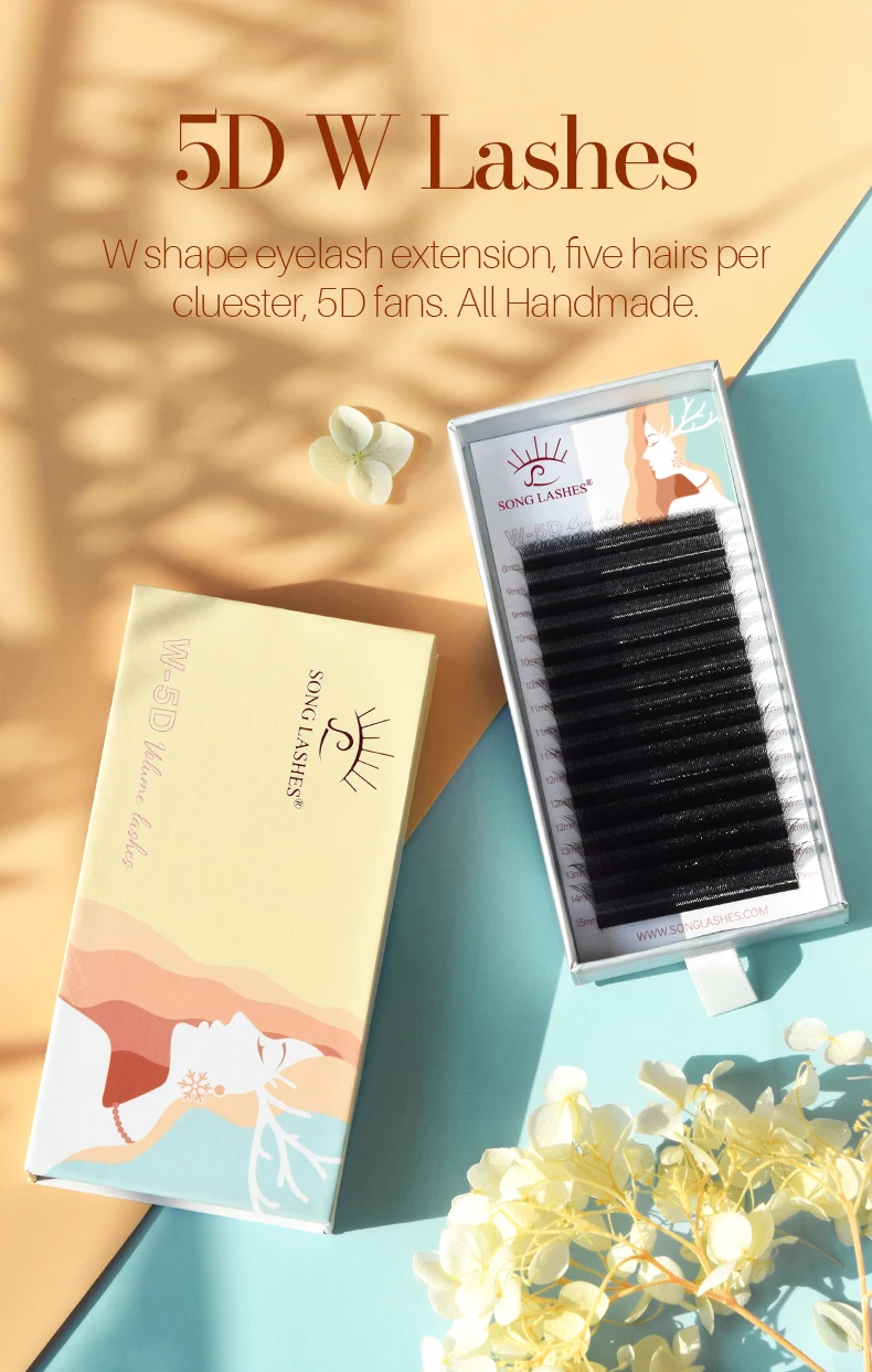 SONG LASHES Magnetic Tray 5D W Eyelash Extension Cluster Premade Volume Soft Faux Mink Natural Lashes Support Logo Specialize