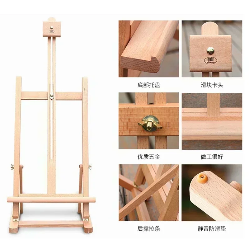 Quality Solid Wooden Tabletop Easel Artist Studio Desktop Drawing Table, Portable, Adjustable Art Board for Painting, Beechwood - 4