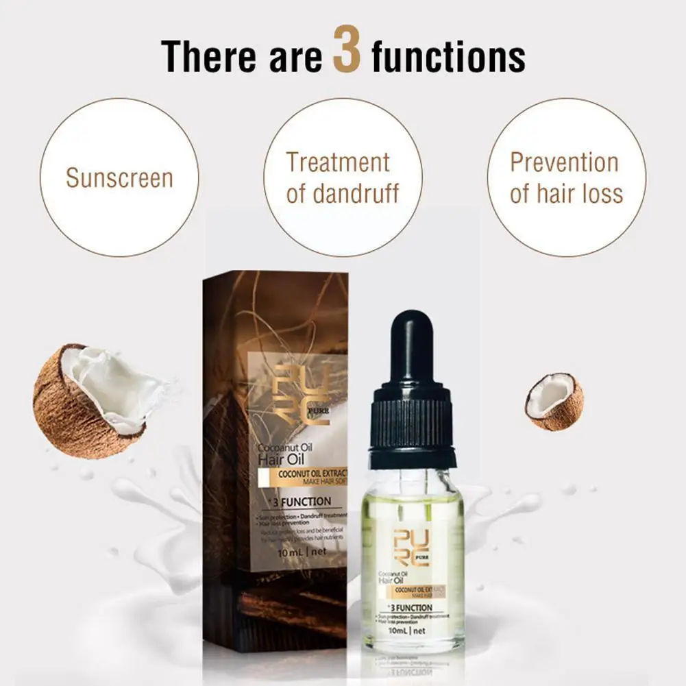 10ml Coconut Oilimprove Dry Scalp Hair Growth Essential Female To Oil Nursing Easy Care Carry Male And Both H5t3 |