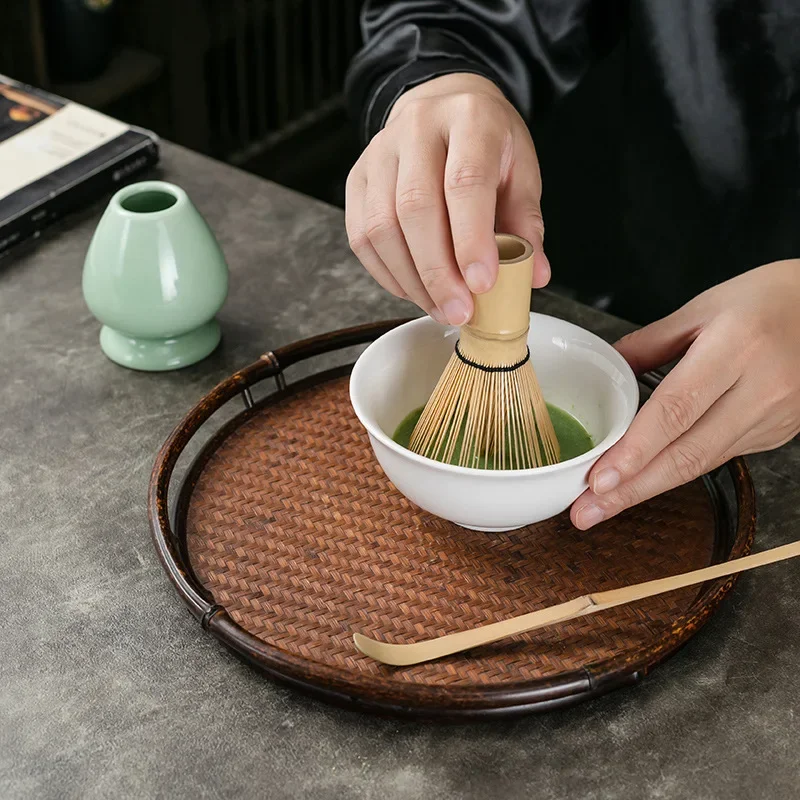 3 in 1 Matcha Set Bamboo Whisk Teaspoon Ceramic Bowl Tranditional Tea Sets Home Tea-making Tools Accessories Birthday Gifts