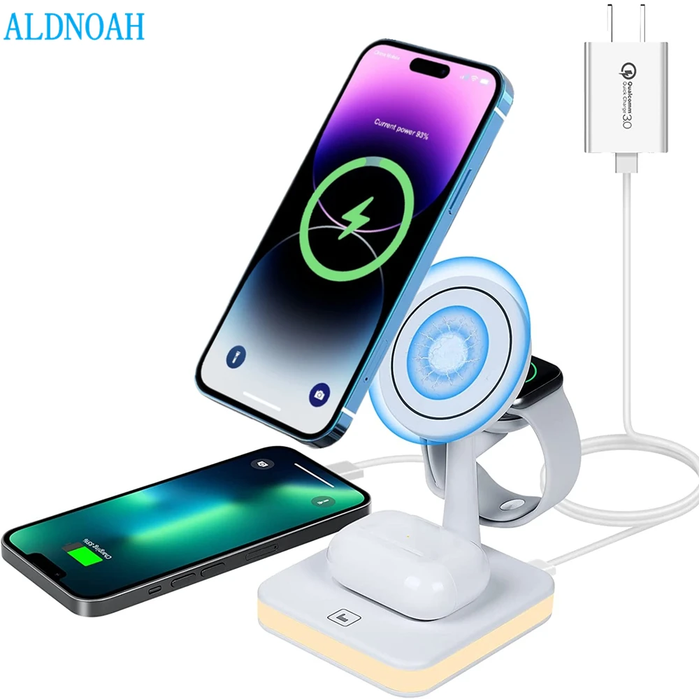 

3 in 1 Wireless Chargers Stand For iPhone 12 13 14 Pro Max Magnetic Charging Dock Station For Airpods Pro Apple watch 8 Charger
