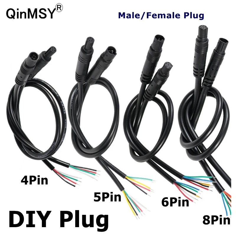 Diy 4pin 5pin 6pin male female plug car dvr camera extension cable hd