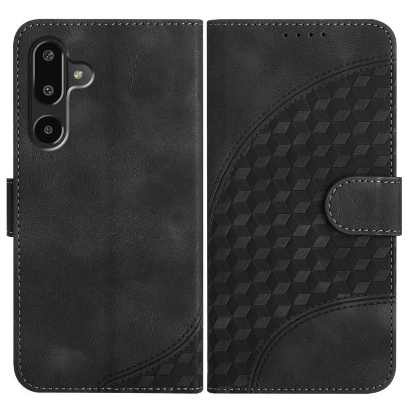 Premium 3D Lattice Leather Wallet Flip Stand Case