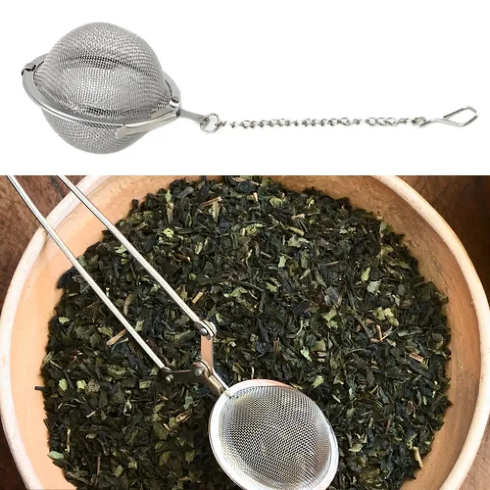 Tea Infuser 4.5cm Tea Maker Stainless Steel Infuser Strainer Mesh Tea Spoon Locking Spice Egg Shaped Ball Mesh Strainer
