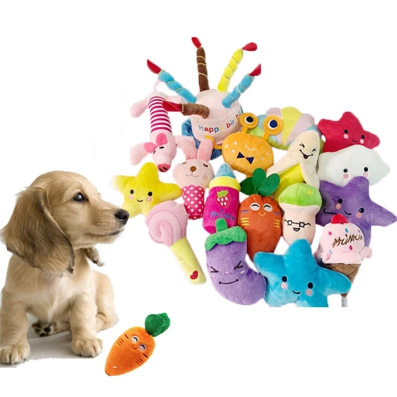 Cute Dog Plush Squeaky Toys Stuffed Lovely Pet Small Puppy Cat Tugging Chew Quack Sound Toy Peluche Dogs Supplies pet supplies plush milk bottle pet chew squeaky toy lovely embroidery stuffed dog puppy interactive toys dog sounding toys