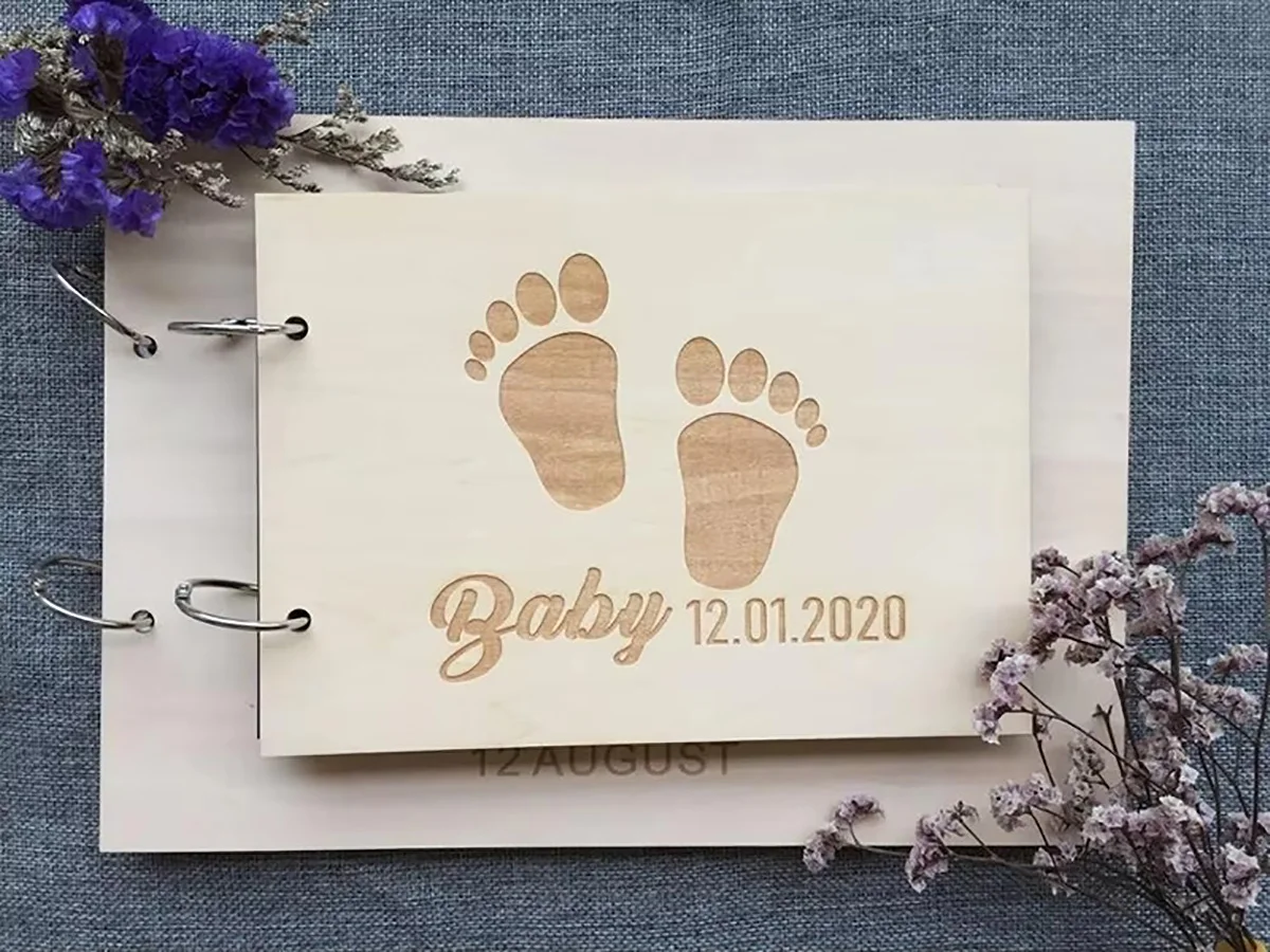 Baby Shower Guestbook,Baby Souvenirs Newborn Footprint Guest Book,Baptism Birthday First Communion Party Signature Books