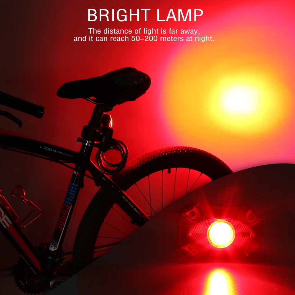 100LM USB Rechargeable Bicycle Taillight Waterproof Night Cycling Accessories