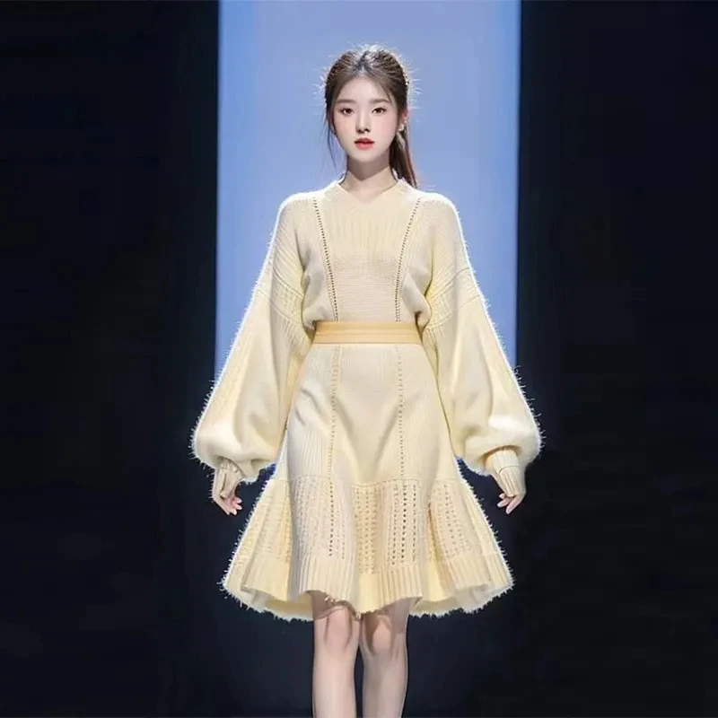 

Trendvestidos De Fiesta2024 Autumn Winter Women'S New Sweater Chinese Style Small Skirt Long Knit Dress