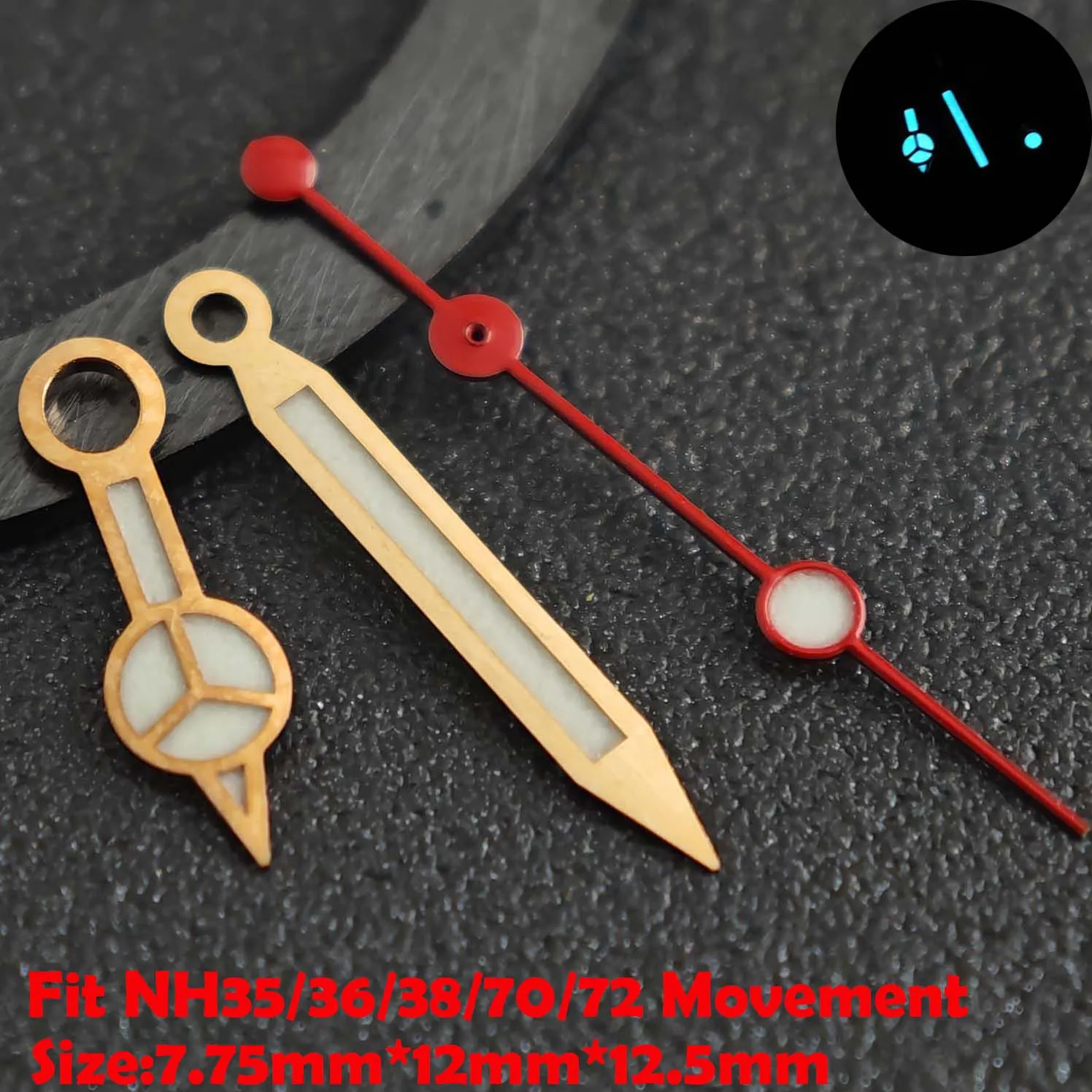 Luminous Green/Blue-Green Watch Hands - Premium Replacement Parts