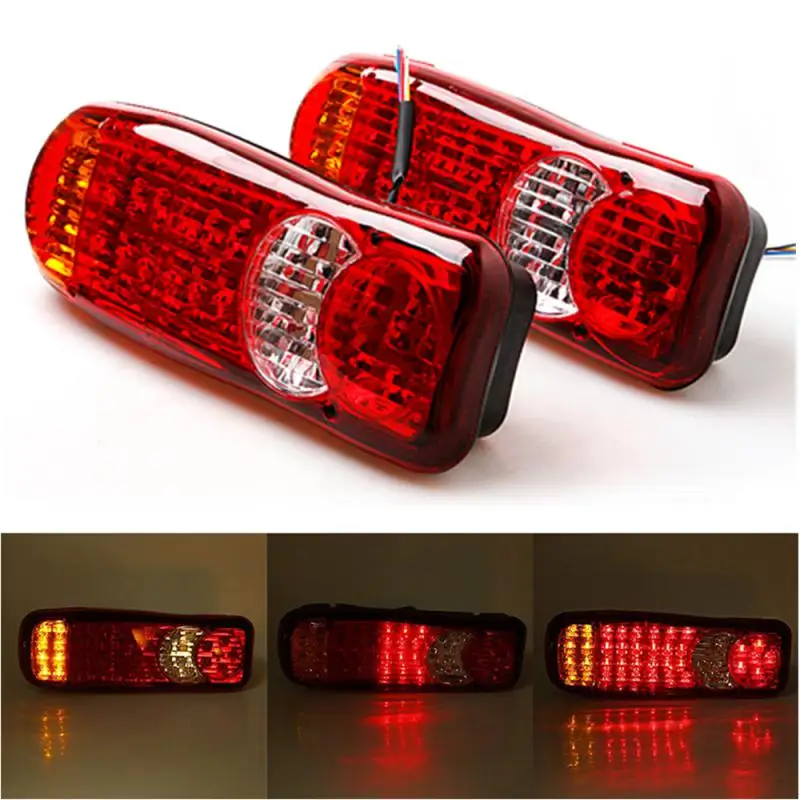 

46 LEDTruck Trailer Lorry Caravan Stop Rear Tail Indicator Light Lamp 12V Waterproof Rectangle Replacement
