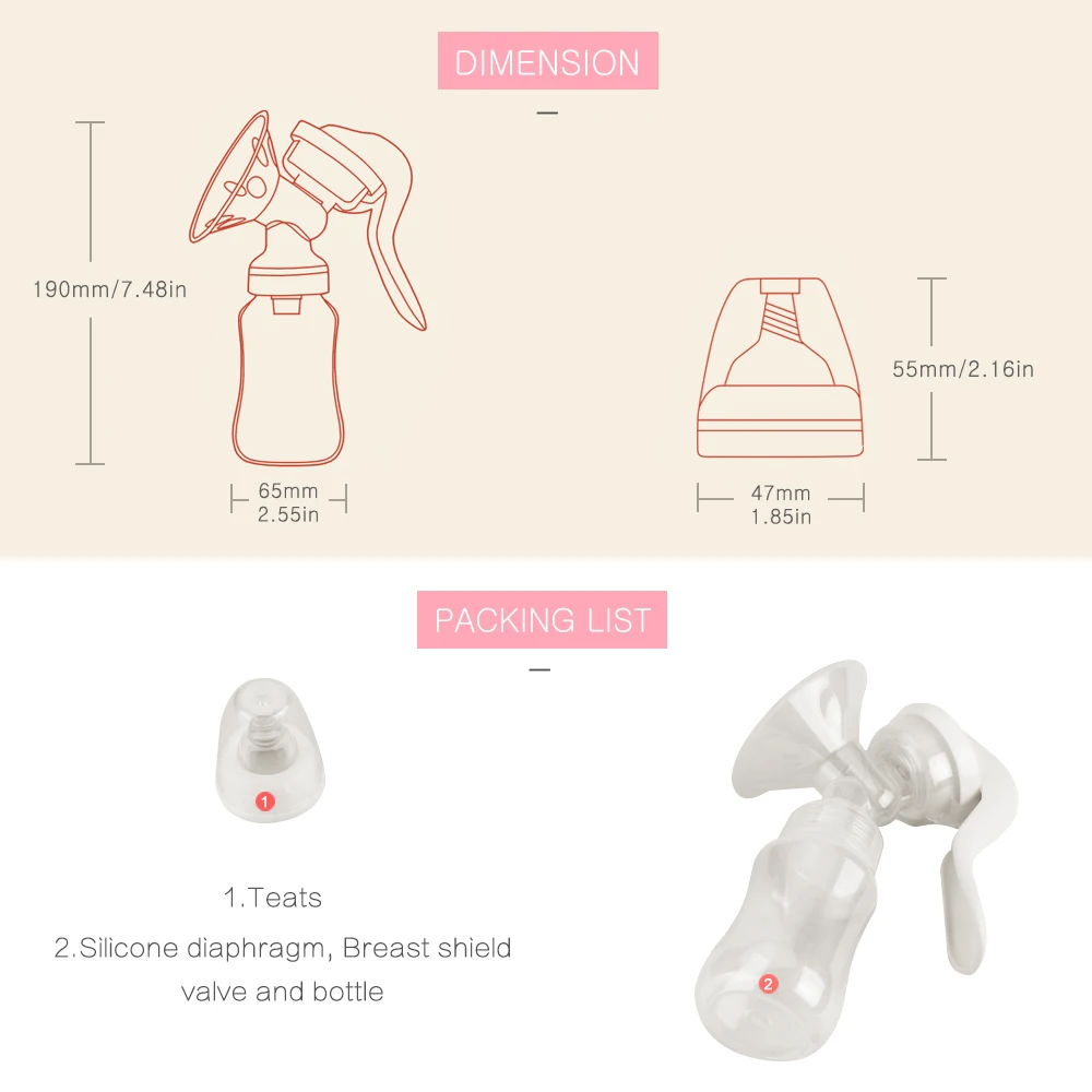 Breast Pump Baby Nipple Manual Suction Milk Pump Feeding Breasts Pumps Milk Bottle Sucking Postpartum Supplies Accessories breast pump