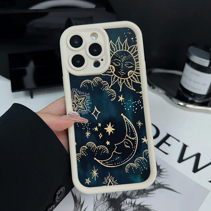 Celestial Design Printed Case Cover with Moon and Sun Elements