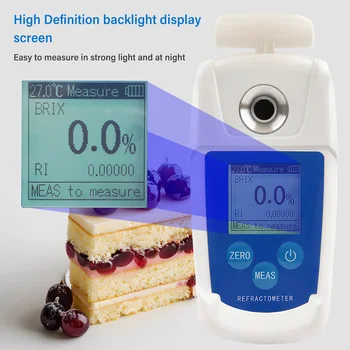 Yieryi Digital 0-55% Brix Refractometer Fruit Juice Beverage Sugar Content Meter Grape Juice Beverage Sugar Content Monitor Test 4