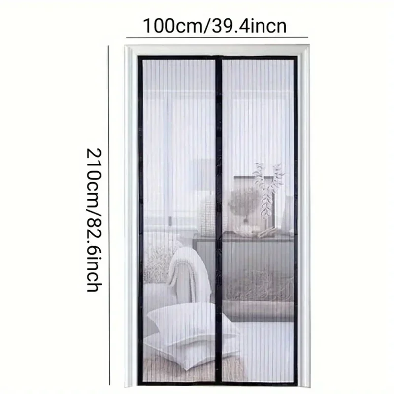 Magnetic Door Curtain 1 Set Self Sealing Mesh Partition Keeps Bugs Out Pet And Kid Friendly magnetic door screen