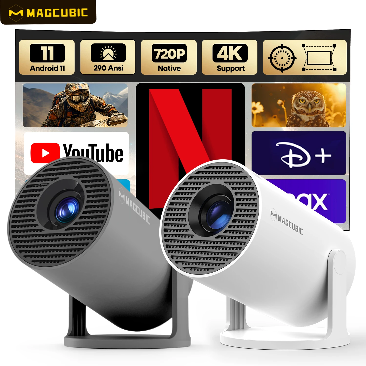 ポータブルプロジェクター magcubic hy300 本体 Android Magcubic HY300 Pro Mini Projector – Portable 4K for Home