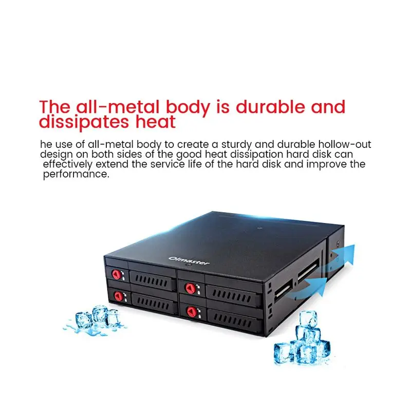 A40I 4베이 2.5인치 SATA SSD HDD 인클로저 모바일 랙/인클로저 하드 디스크 인클로저 랙 5.25 드라이브용 데이터 저장 장치