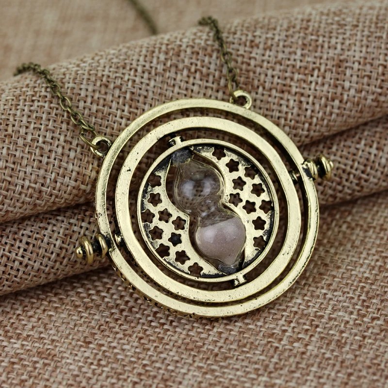 Necklace Pendant 3 Colors Time Turner Pendant Necklace Movie Theme Choker Jewelry Cosplay Gifts for Men Women
