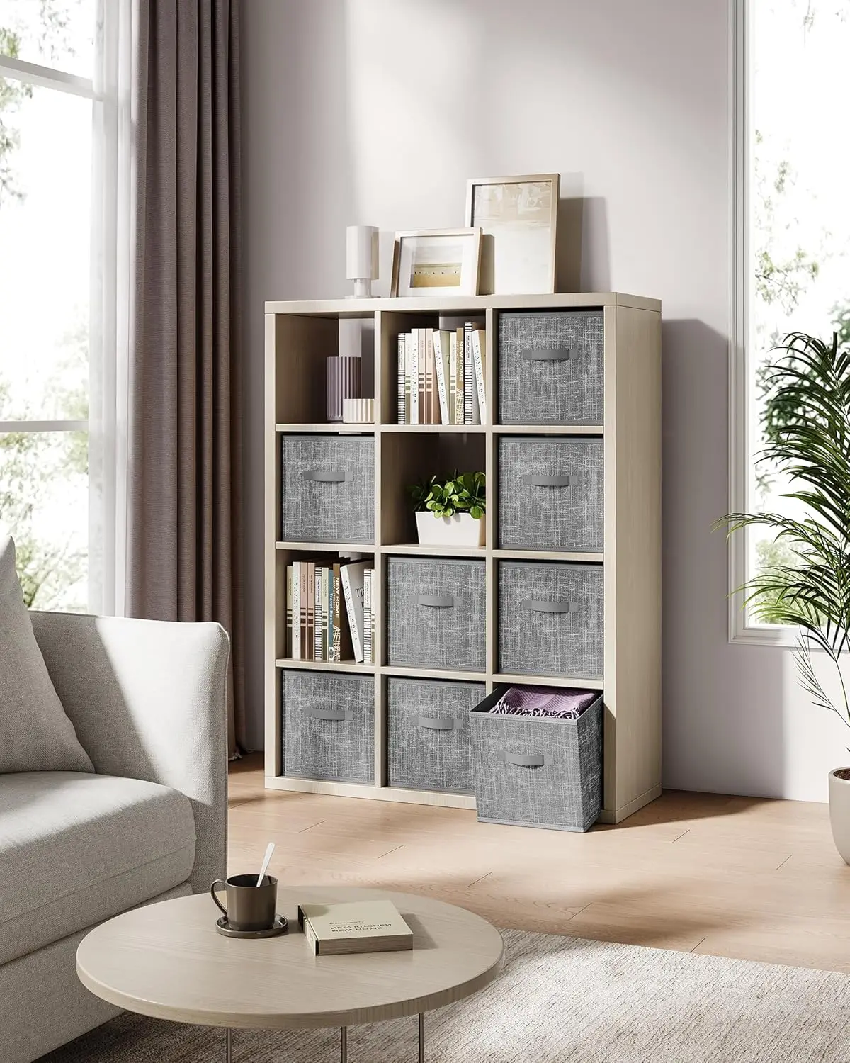 Storage Cubes,  Non-Woven Fabric Bins with Double Handles, Closet Organizers for Shelves, Foldable, for Clothes 5