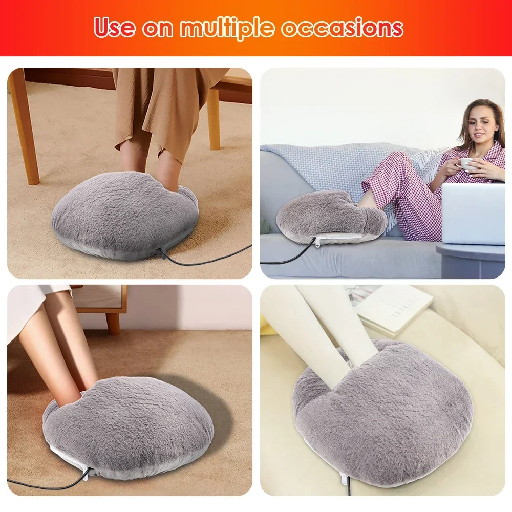 Electric Foot Warmer Heater Constant Temperature Heating Pad Soft Velvet Washable Winter Warm Foot for Home Bedroom