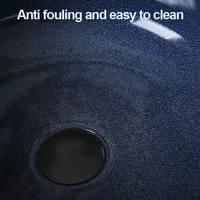 อ่างล้างจานเซรามิกทรงกลมสีน้ําเงินและสีน้ําตาลแกะสลักพื้นผิวอ่างล้างหน้าเหนือเคาน์เตอร์อ่างล้างหน้าอ่างล้างหน้าสําหรับระเบียงอพาร์ทเมนท์ 3