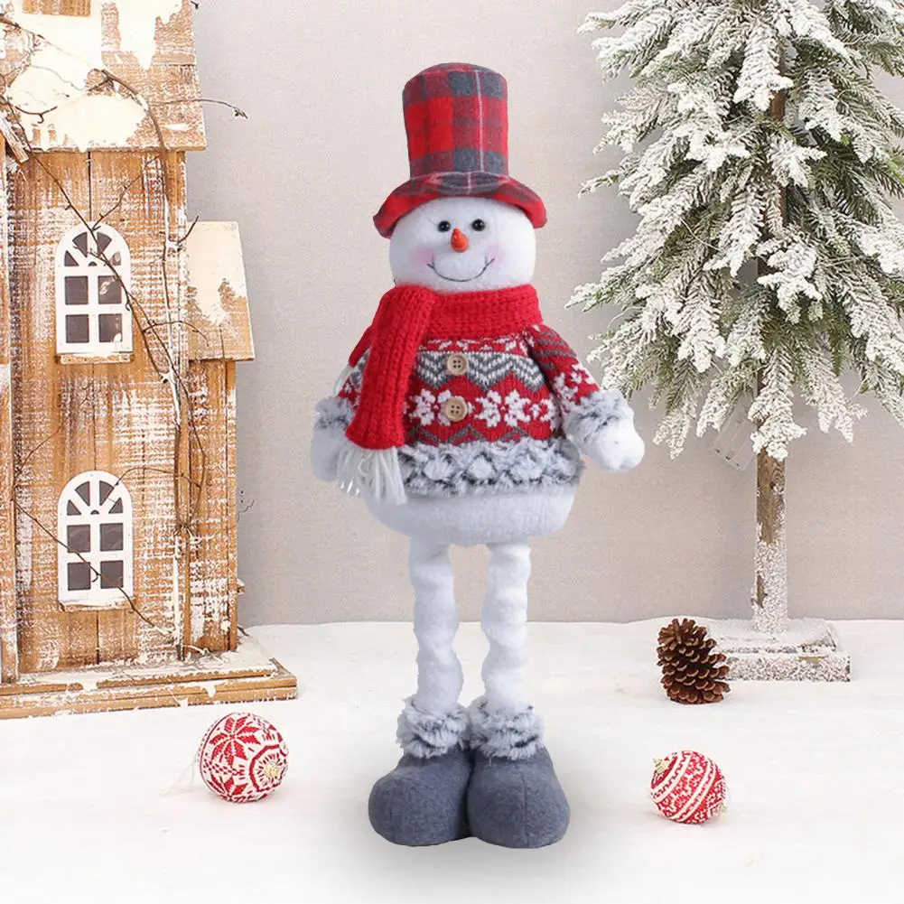

Cute Christmas Toys Christmas Doll Decor Retractable Leg Christmas Plush Dolls Standing Santa Claus Snowman Reindeer for Home
