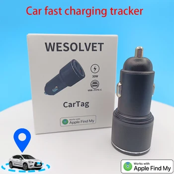 Il caricabatteria da auto funziona con il localizzatore di posizionamento per Apple Trova il mio USB-A TYPE-C Max 30W Uscita 5V 9V 12V Caricatore del telefono Ricarica rapida