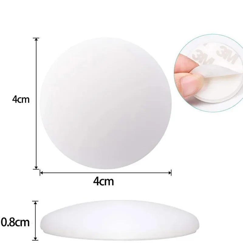 10pcs White Soft Silicone Wall Protector Self-adhesive Door Handle Bumper Protective Plug Non-slip Round Doors Stop Muffler