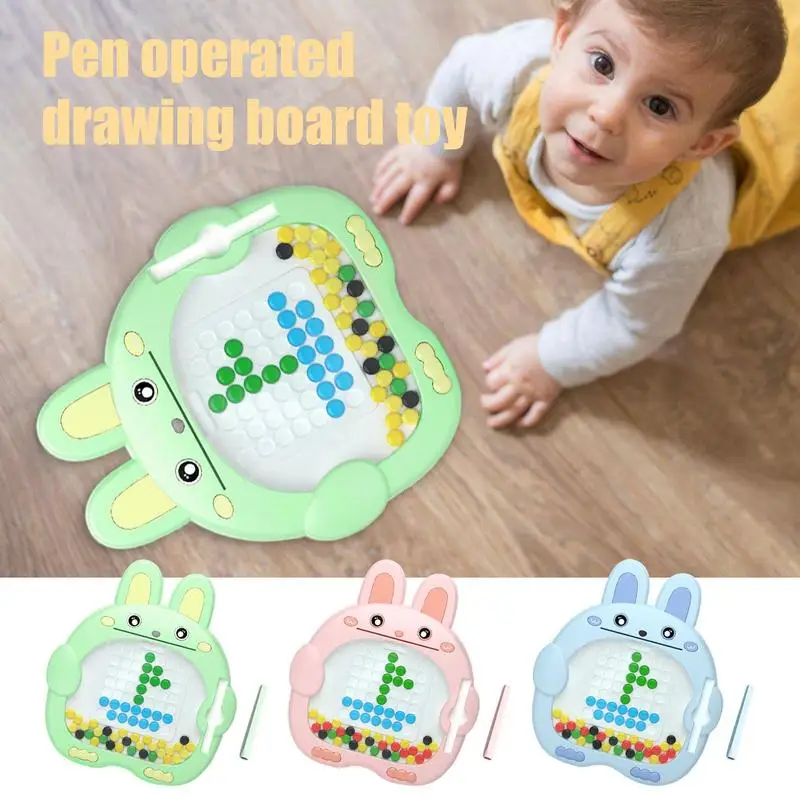 

Magnet Doodle Board Rabbit Magnetic Dots Art Drawing Pad With Beads Magnetic Drawing Board Fine Motor Skills Educational Toys