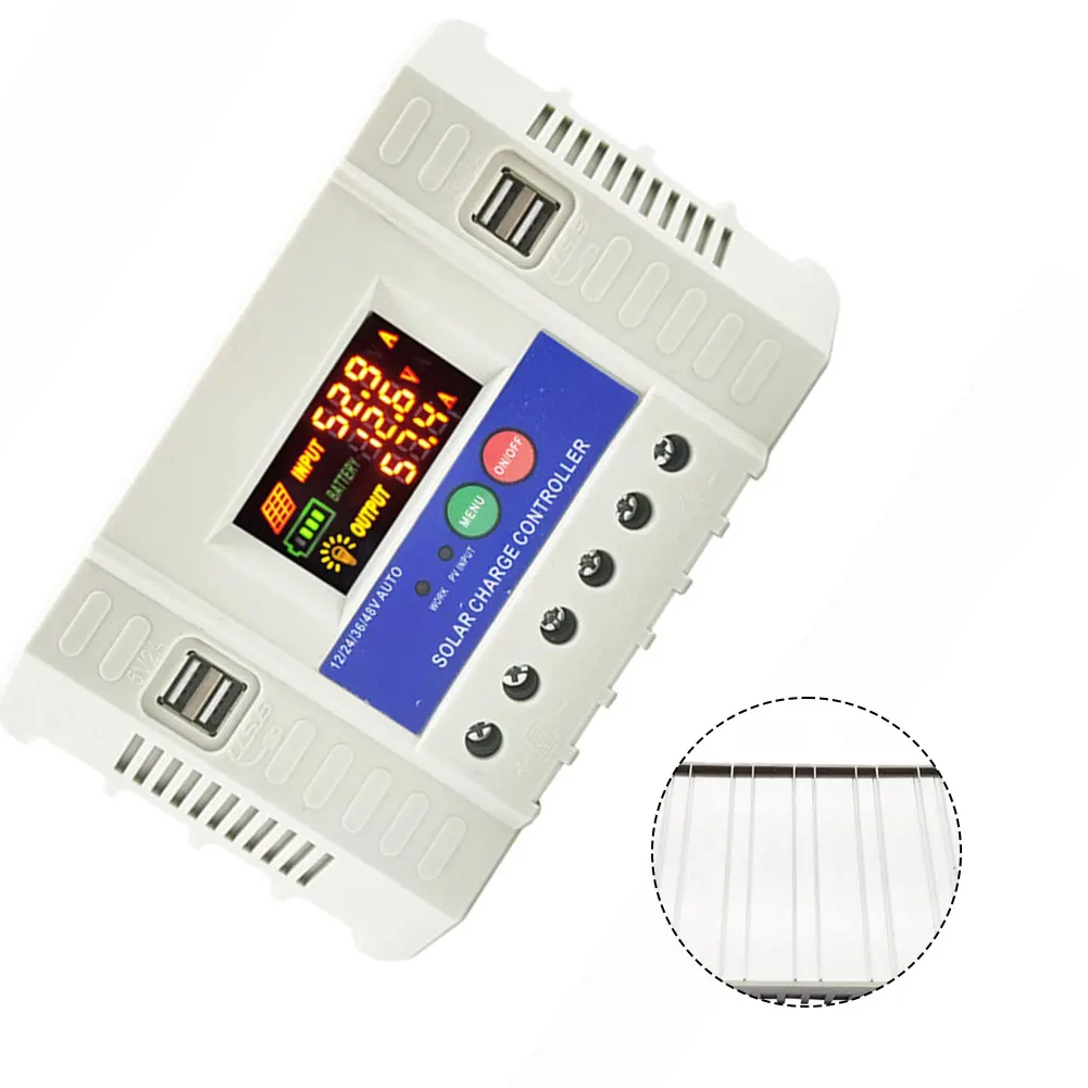 태양광 충전 컨트롤러 1060A LCD 디스플레이 및 4개의 USB 출력 포함 산성 및 리튬 배터리 호환