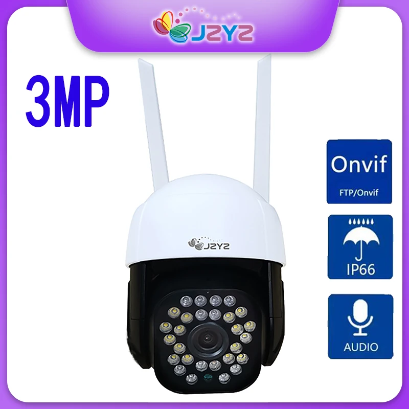 

JZYZ Telecamera IP Wireless H.265 3MP PTZ WiFi Telecamera Di Sicurezza CCTV 1080P AI Monitoraggio Videosorveglianza ICsee ONVIF