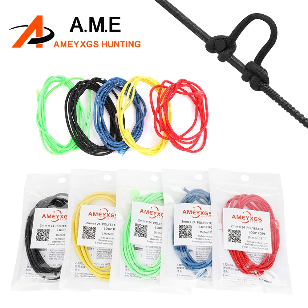 1m D Loop Rope Archery Compound Bow 39 D Ring Buckle String Polyethylene Material Release Outdoor Shooting Hunting Accessories sharrow 1pc archery d loop compound bow shooting release aids metal u nock d ring for hunting catapult archery accessories