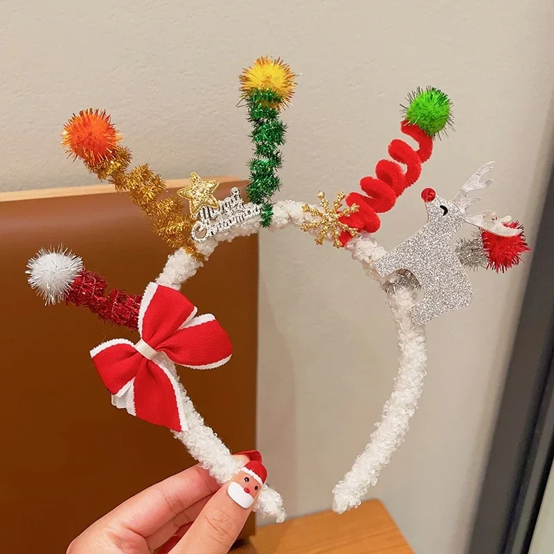 Christmas Headband for Kids and Adults, Santa Claus, Elk, Xmas Tree, Hair Accessories, Photo Props, Christmas Decoration, New Ye