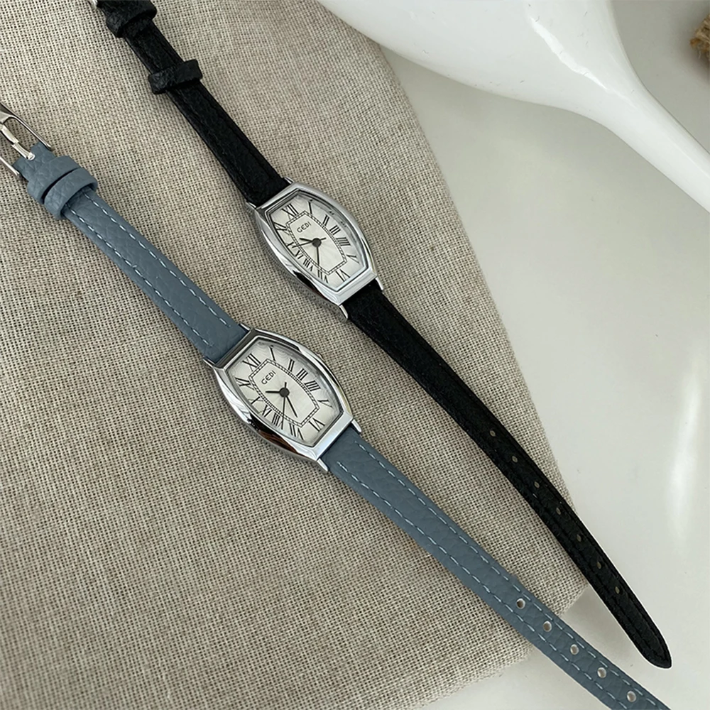 Free shippings Fashion Simplicity cask shape belt Watch For women's girl student Chain watch strap watch Women's accessories