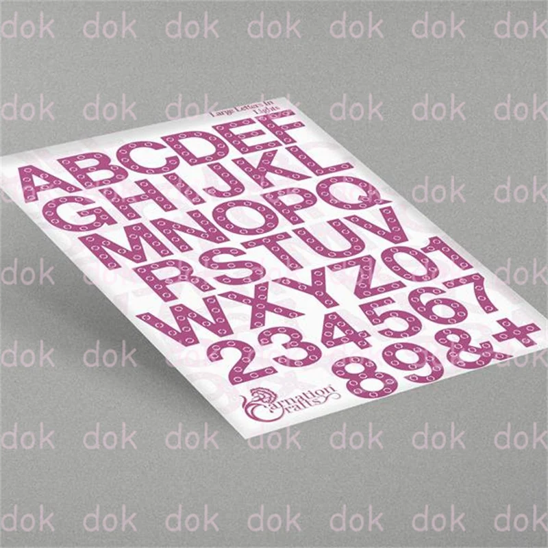 Large Letters In Lights Die Set Metal Cutting Dies Stencils Die Cut For