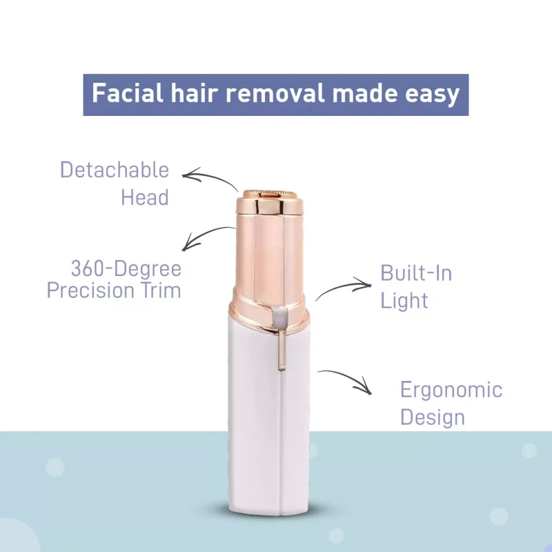 White ABS Automatic Eyebrow Trimmer Shaver for Women