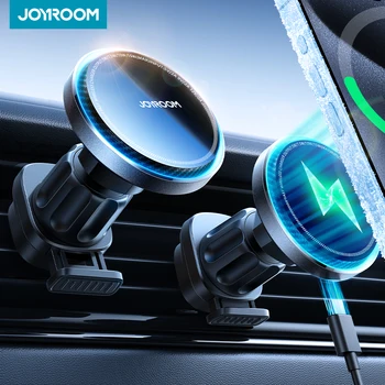 JOYROOM 15W Magnetic Car Mount Charger Cooling Fast Charging Wireless Car Charger Mount Car Phone Holder For iPhone For Magsafe