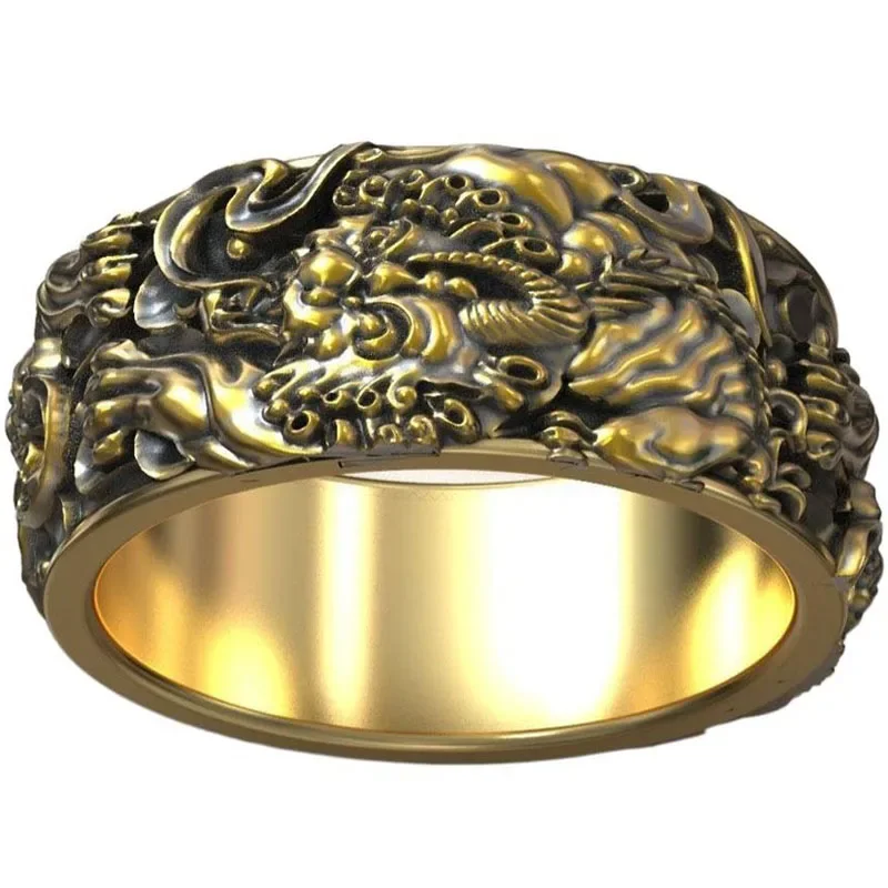 12g Chinese Tiger Traditional Ornament Wedding  Customized 925 Solid Sterling Silver Rings Many Sizes 6-13