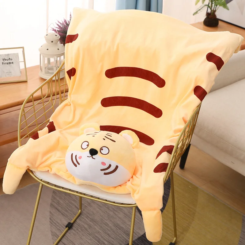 Cute Cartoon Animal Pink Pig Tiger Quilt Home Office Car Cushion Duck Blanket Child Sleeping Quilt Room Decor 2 In 1 Gifts