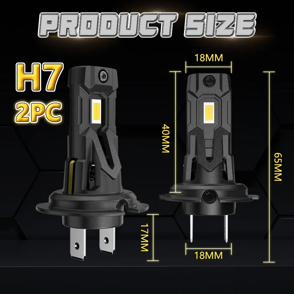 1000W 2개입 H7 LED CANBUS 헤드라이트 1:1 미니 무선 60000LM 8054 CSP 팬 장착 헤드램프 자동차 다이오드 램프 H7 터보 자동차용 LED