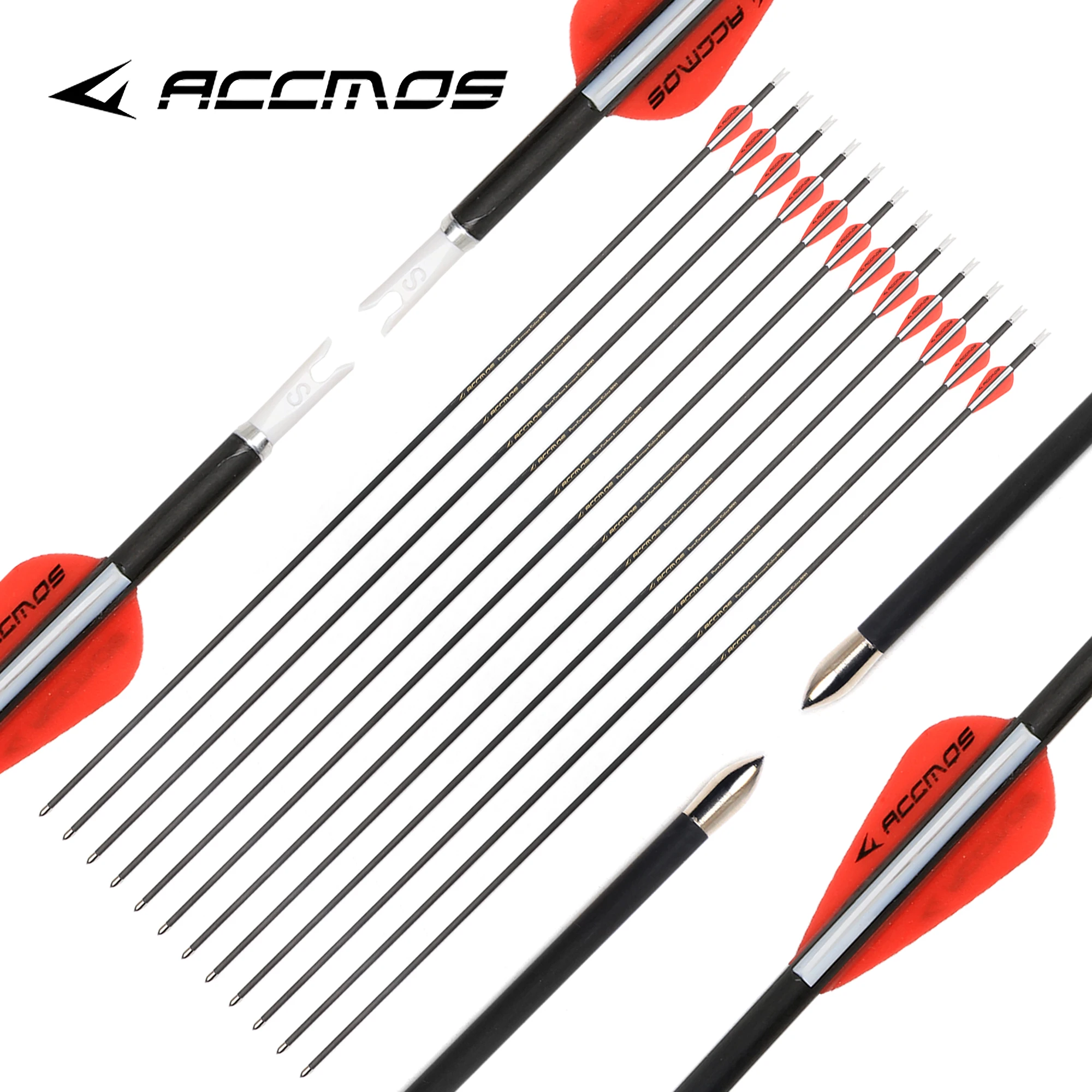 

12pcs ID4.2mm Pure Carbon Arrow Sp250 300 350 400 500 600 700 800 900 1000 1100 1300 1500 Archery Recurve/Compound Bow Hunting